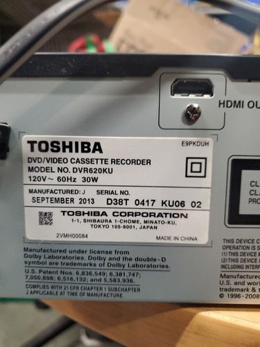 Toshiba dvr620ku vhs - toshiba, dvd